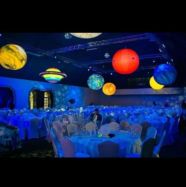 Custom made 4m dia (13.2ft) inflatable Jupiter ball with led lights/giant nine Solar System planet balloon for hanging decoration
