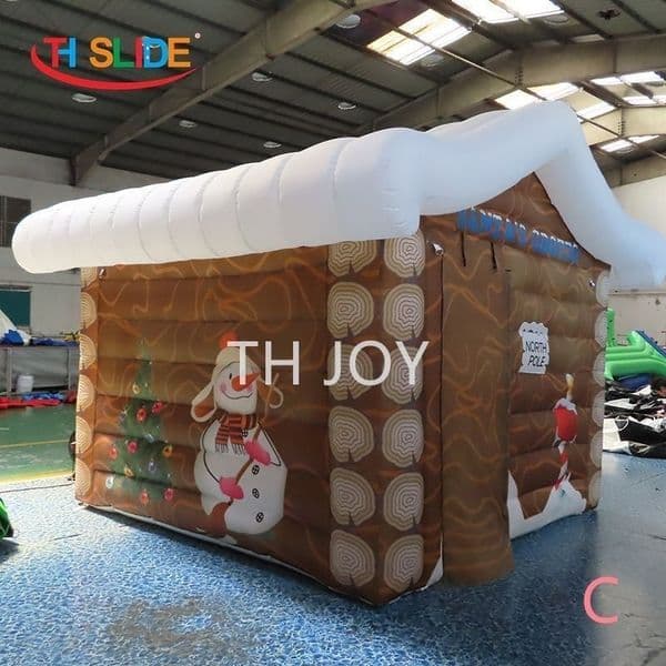 Free delivery Outdoor activities 6mLx5mWx4mH (20x16.5x13.2ft) Outdoor christmas Decoration Blow Up inflatable santa Claus grotto tent House for sale