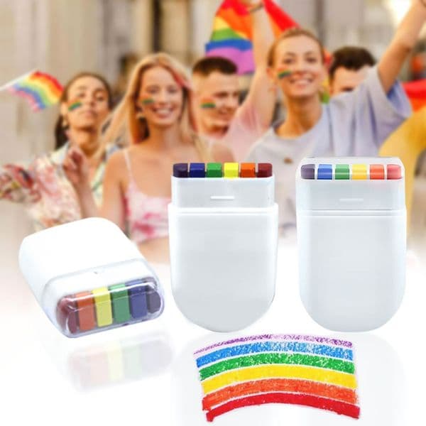 Rainbow Crayon Paint Rainbow Face Paint Birthday Celebration Party Colourful Theme Rainbow Body Face Marker Portable Pocket Size BY air