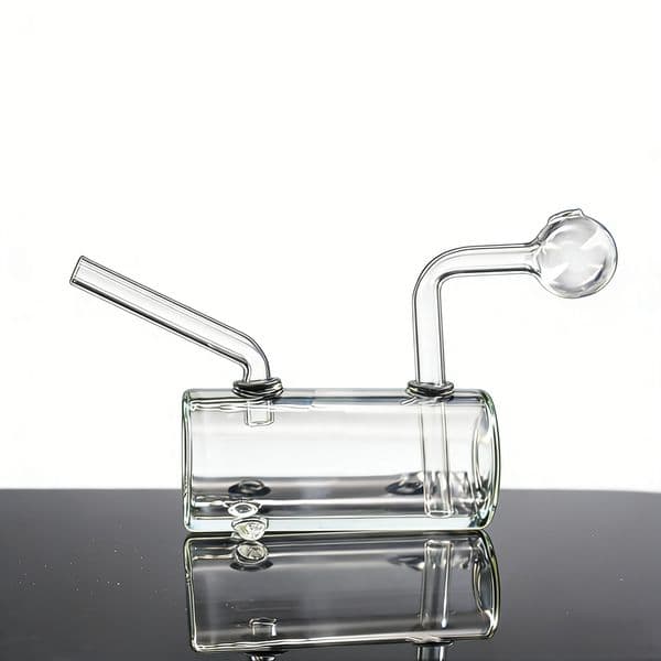 Portable USA Popular MINI Oil drum shape Glass water oil burner bongs pipes for smoking with Removable oil banger bowl