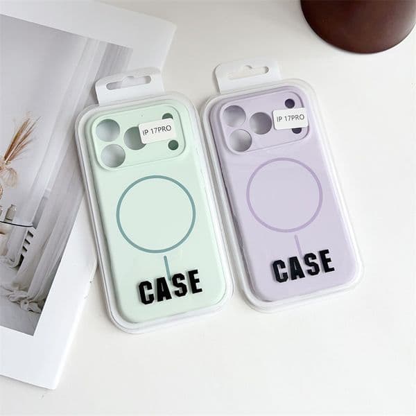 Applicable iPhone 17 phone case - thin ring magnetic suction liquid silicone skin-friendly anti-drop protection cover for Apple 16 Pro Max 15