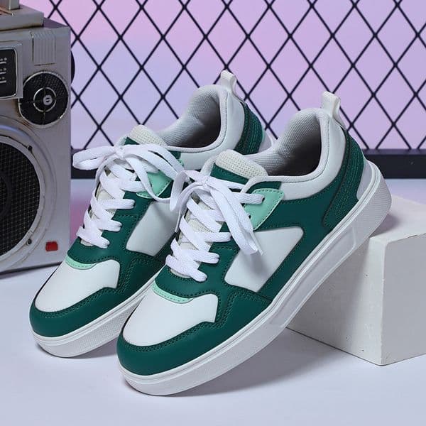 Fashion Kids Teen Men's shoes Women's Color Block Sneakers Casual Platform Walking Shoes Breathable Leather School Daily Fashion Shoes Free shipping