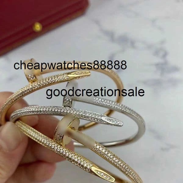 Brand Nail designer jewellery ga Precision Nail Full Diamond Bracelet Womens Gold Plated Starry Sky Creative Full Diamond Nail Couple Bracelet