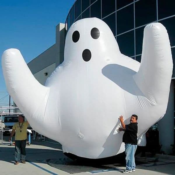 Halloween Decoration White Inflatable Ghost Balloon With Fast Inflation Lighted Doll Party Props For Promotion