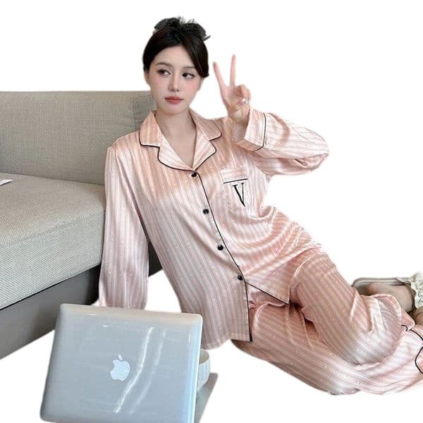 high quality Designer Women Sleepwear Floral Lace Trim Satin With Robe Sexy Faux Silk Pijamas Casual Home Clothes Wear oversized sets dh968