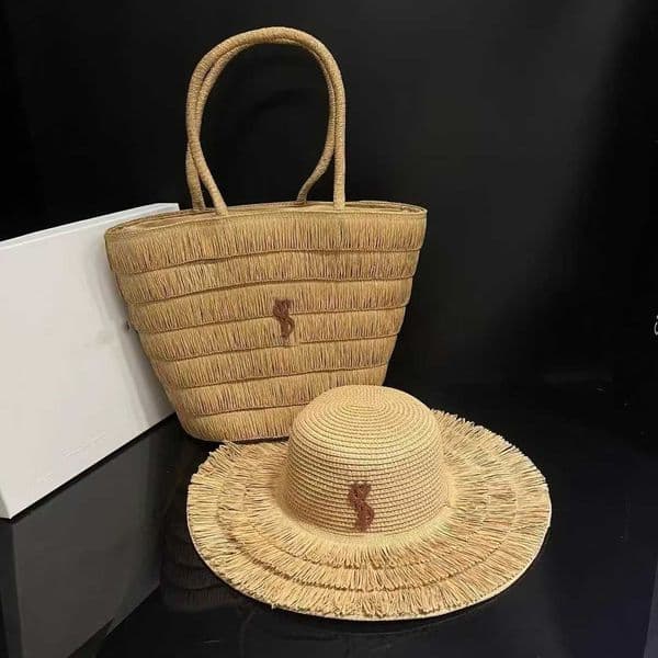 beach straw and two pieces tassel with bag bucket visor designers designer hat for women prevent sun holiday hats