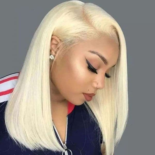 13*4 lace frontal wig 200 Density 613 Blonde Bob Real Human Hair wig