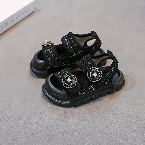 Sandals Children Girls Sandals Kids Sweet Princess Shoes For Party Wedding Flat Sandals French Style Chic Summer Fashion Free shipping