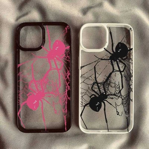 Spider Couple Phone Case For 15 13 14 17 Pro Max 12 Mini 11 16E XR XS X 7 8 Plus Shockproof Clear Hard Cover S26331