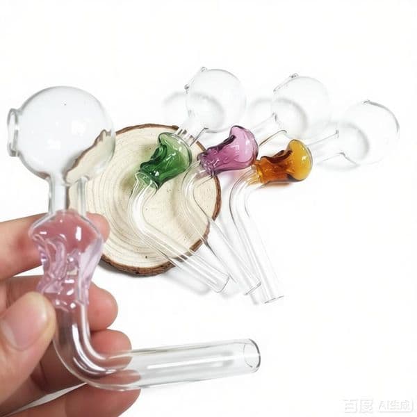 Portable Handmade L Shape Skull Design glass oil burner pipes Mini colorful Thick Heady Glass hand straw Pipes for smoking water bong