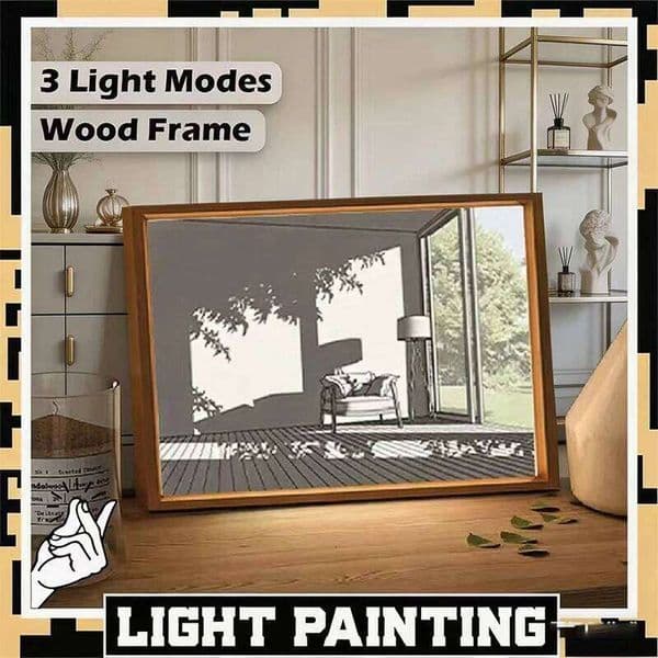 Led Mood Lamp Light Up Painting Wall Art 3 Color Changable Modes Romantic Decorative 4D Nightlight For Bedroom Living Party Dorm