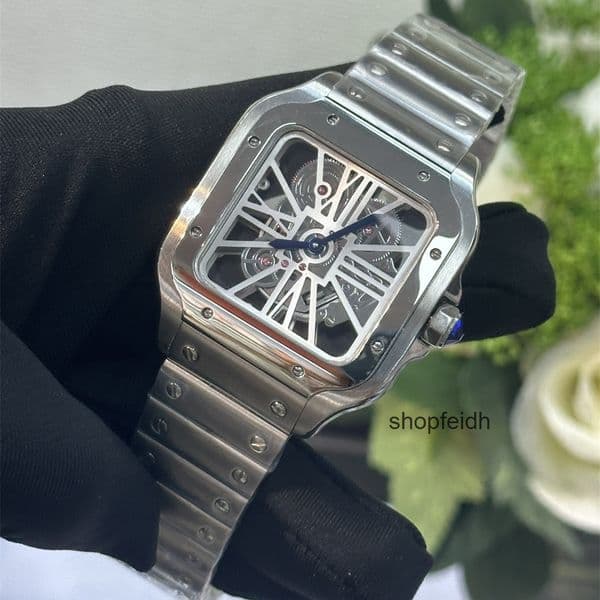Top quality santo watch mens watch super clone watches 1847MC mechanical movement sapphire glass 316L steel 39.8mm 35.1mm with box BNQU