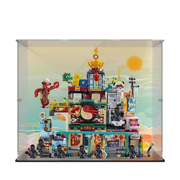 Luxury Acrylic Case 80036 Bricks Set - Clear Dustproof Showcase for the City of Lanterns Building Block Display