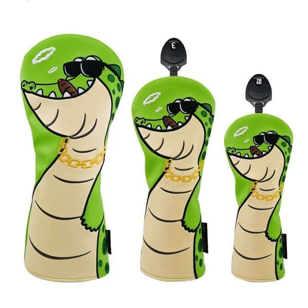 1pc Kawaii crocodile Golf Covers for Driver & Woods-for golf lovers, Premium PU Material cover 26Y0430