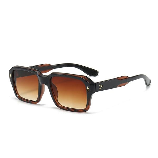 High Quality New square sunglasses, European and American trendy studded personalized sun protection glasses, fashion street style gradient eyewear