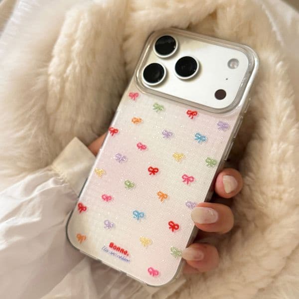 Designer phone case All-Round Protection Luxury With Colorful Bow Design And Full Screen Protection Anti Drop Hard Case shockproof protective shell