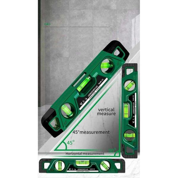 225MM High Precision Three Bubble Spirit Level Ruler Magnetic Lever Angle Gauge Woodworking Tool for Leveling And Aligning