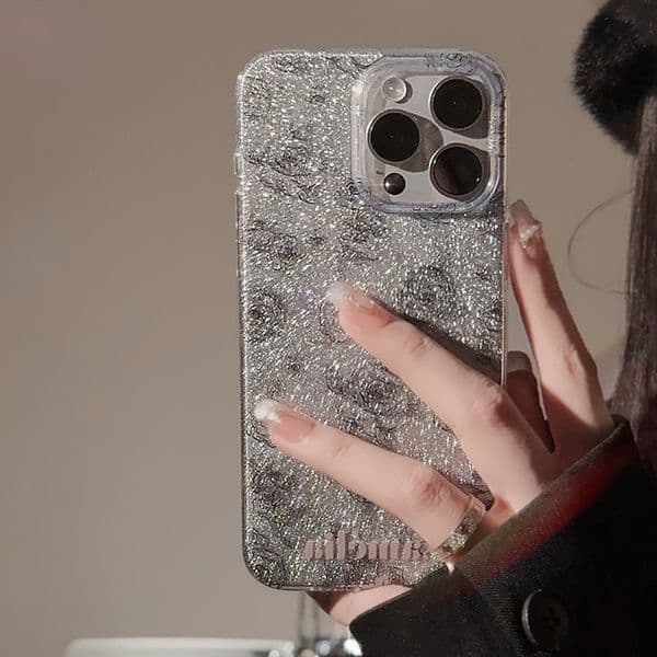 Designer phone case All-Round Protection Glitter Rose Unique fashion pattern High luxury style suitable for all iPhone phone Transparent cases