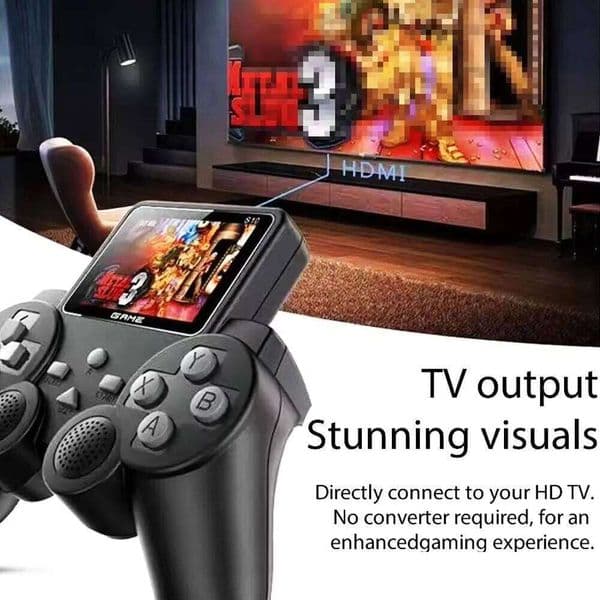S10 Mini Retro Game Console w/520 Built-in Games, 2-Player Mode, AV TV Output, Portable Handheld & Micro USB Charging S260504