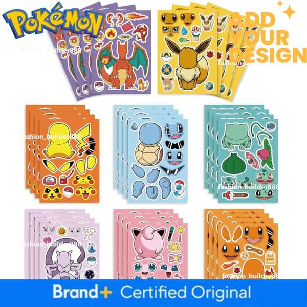 Pokemon Pikachu Children's Anime Cartoon Parent-Child Interactive Educational Puzzle DIY Sticker