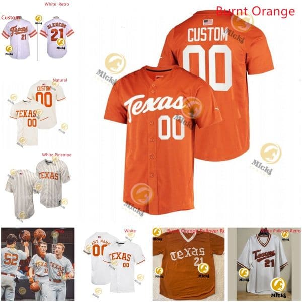 Brandon Belt Roger Clemens Texas Baseball Jersey Huston Street TaylorJungmann Kody Clemens Austin Todd Eric Kennedy Custom Stitched Texas Jerseys