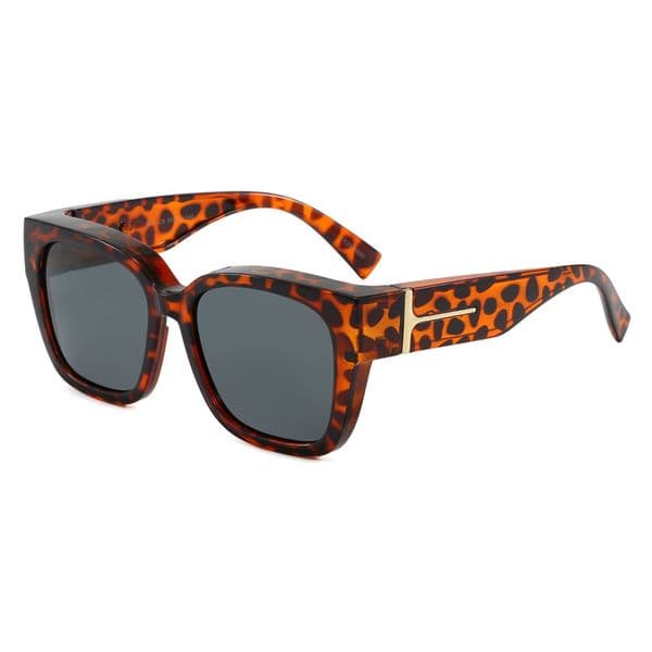 Tortoiseshell Square Frame Sunglasses Women Retro Fashion UV Protection Shades Classic Trendy Eyeglasses for Daily Holiday Outdoor Casual Everyday Use
