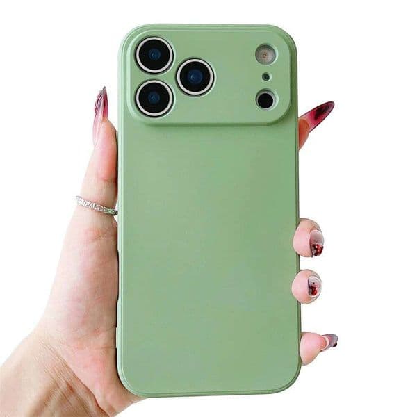 ultrathin Non-Slip Cover Green case For iPhone 17 16 15 14 13 11 12 Pro Max Mini Air Camera Protector Lens Simple Phone Case 26H0505