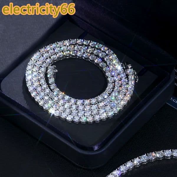 Luxury 3mm Moissanite Chain Necklace 925 Sterling Silver Durable Shining Bridal Gifts 4mm 2mm Women Men Gra VVS Tennis Jewelry