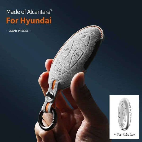 7 Buttons Car Key Case For Hyundai Grandeur GN7 Kona Ev 2023 lonic 6 Auto Smart Remote Suede KeyChain Cover Shell Accessories