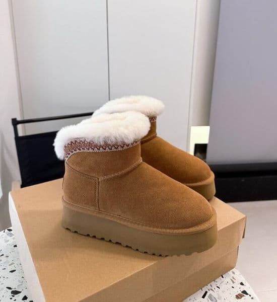 New Designer Women Platform Tasman Boots Fashion Womens Genuine Suede Leather Fur Cotton Boots