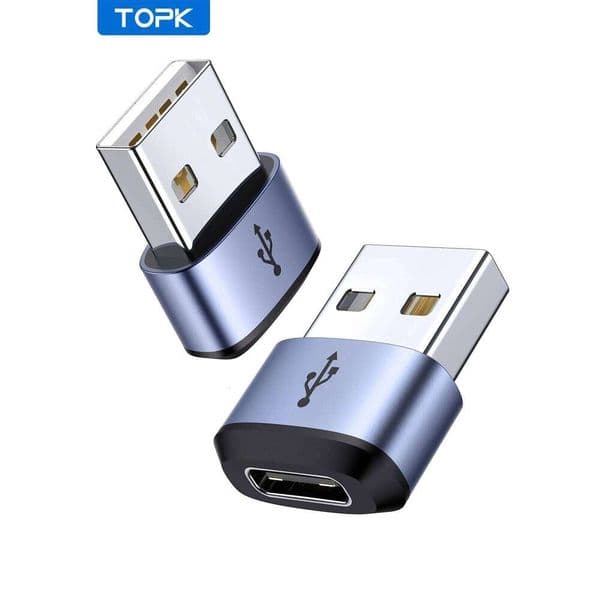 TOPK AT13 C Female Type-C to USB 2.0 Male USB-A Fast Charging & Data Sync OTG Adapter Connector
