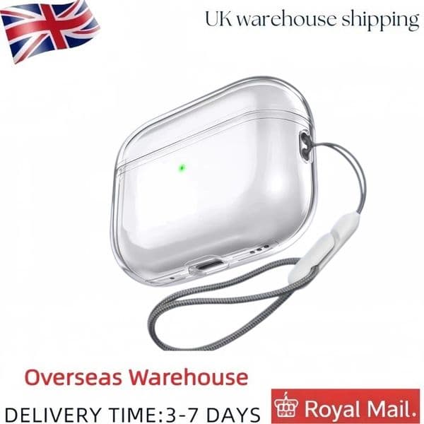 UK Stock ANC For AirPods Pro 3 2 Earbuds, Solid Silicone Cute Protective Case, Wireless Charging Lightweight Shockproof Full Fit