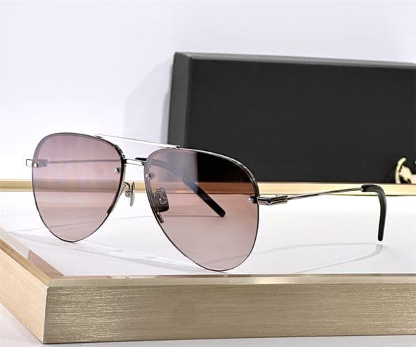 Fashion designer classic 11m sunglasses for women vintage pilot shape metal half-frame sun glasses summer avant-garde trend style Anti-Ultraviolet come with case