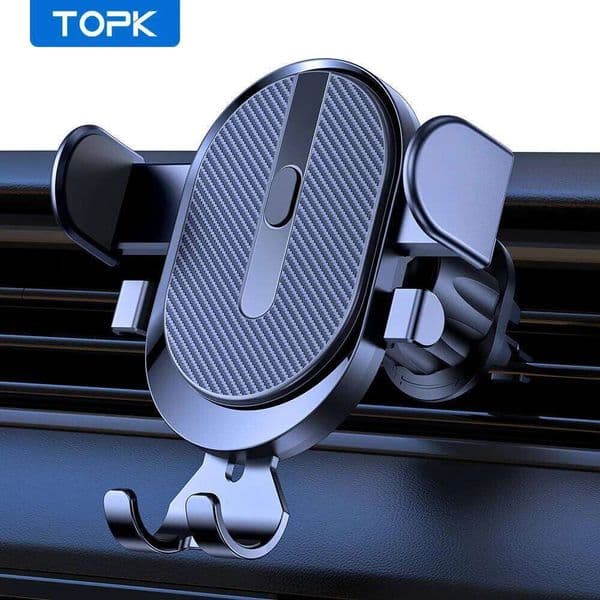 Mount, TOPK 2023 Upgrade Auto Locking Universal Phone Holder with Hook Clip Car Air Vent for iPhone Samsung