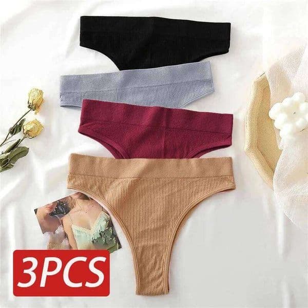 3PCS/Set Sexy Female Underpants Seamless Women's Panties FINETOO High Waisted Underwear Women Comfortable Pantys Lingerie