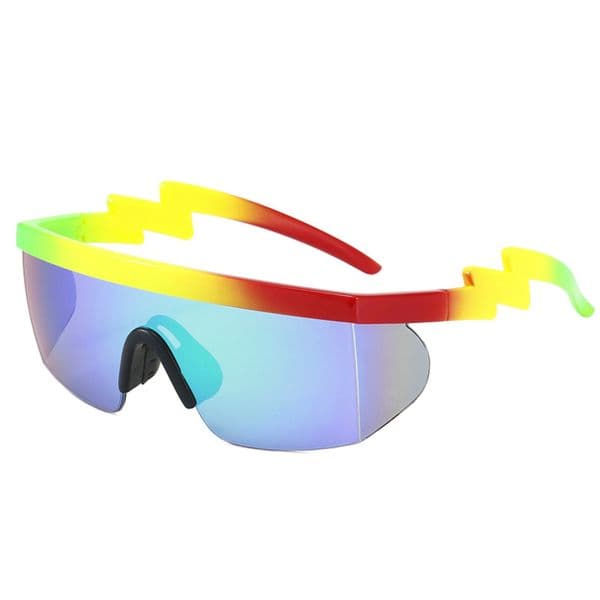 Skull American Flag Print Rimless Sport Sunglasses Women Purple Blue Mirror UV Protection Outdoor Cycling Trendy Sun Glasses..