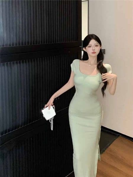 Bestseller Ribbed Pure Desire Gentle Bodycon Dress With Open Back And Sexy Short Sleeves Ddmysat