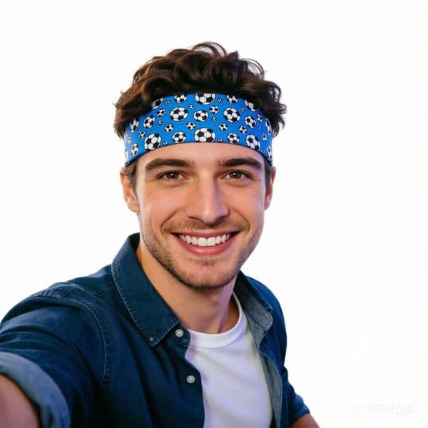 and World Cup sports headbands with football print, unisex, sweat-absorbing elastic headbands, wholesale from the factory