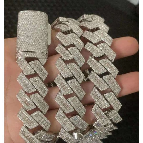 Necklace VVS Moissanite 18mm22mm24mm T Square 925 Silver Inset Hip Hop Cuban Mai Ah Secret Chain Simulation Drill Collar