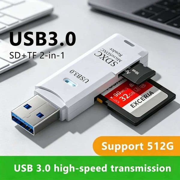 2-in-1 USB 3.0 /USB 2.0 SD TF Memory Reader High Speed Smart Card reader Adapter For PC Laptop Accessories