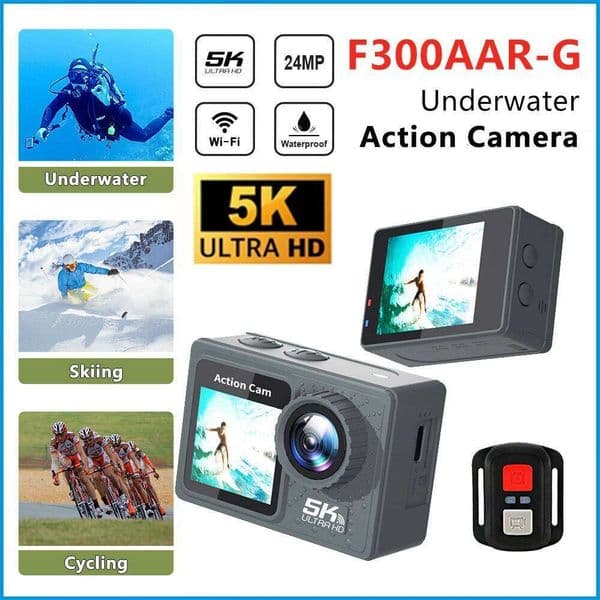 F300AAR-G 5K Action WiFi Remote Control Sport EIS HD 1080P 60FPS Bicycle Motorcycles Helmet Video Recording Camera 26H0506