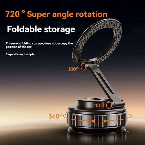 Car Mount Magnetic Holder Foldable Strong Vacuum Suction Stand Magsafe Cell Phone For iphone 14 15 16 Live Streaming