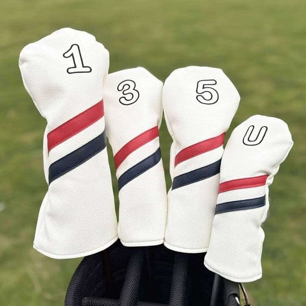Red & Black Diagonal Golf with Zipper Closure - Durable Protective Cover for 1 3/5 Wood, UT Wood 26Y0506