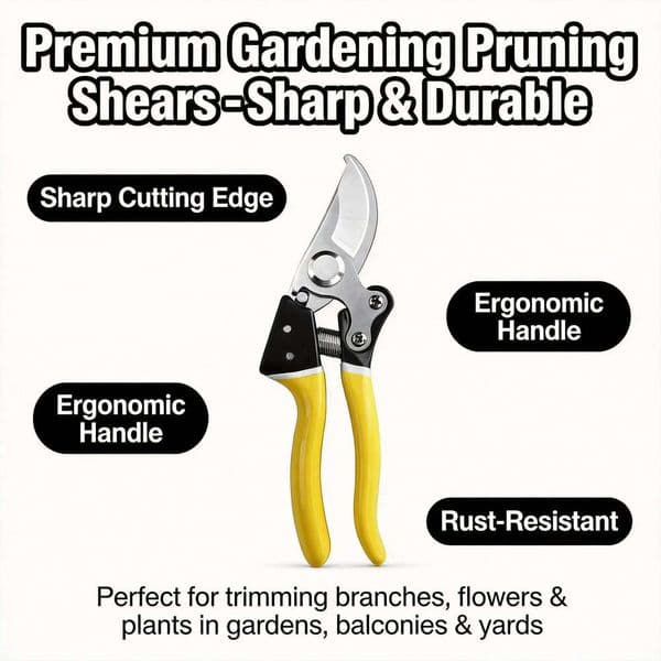 Professional Hand Pruner with Steel Blades - High-Performance Pruning Shear for Effortless Garden Cutting