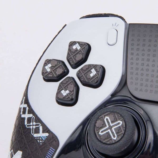 FINALORD Controller Anti Skid Grip Tapes Compatible With Playstation 5 DualSense Edge Handle,Buttons,TriggerCross print-Black S260506