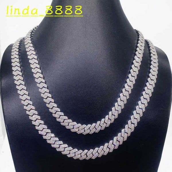 Wholesale Pass Diamond Test Hip Hop 925 Silver 2Mm 3Mm 4Mm 5Mm 65Mm Vvs Moissanite Diamond Necklace Cuban Link Moissanite Chain