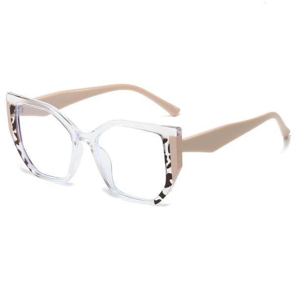 High Quality Cat Eye New Bright Color Anti-Blue Light Glasses, Unique Color-Contrast Dot Eyeglass Frame, Full-Rim TR90 Non-Prescription Glasses