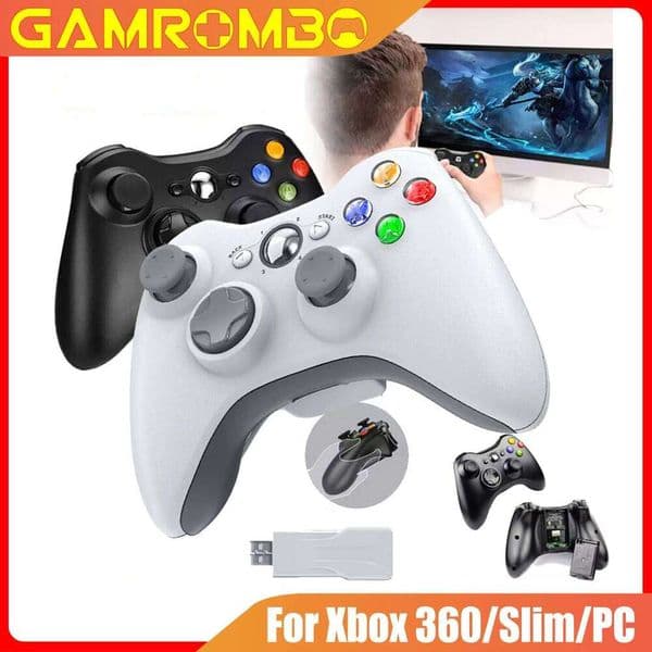 GAMROMBO Game Controller For Xbox 360/Slim/PC Console Wireless/Wired Gamepad W/Ergonomic Grip Upgraded No Drift Gaming Joystick S260506