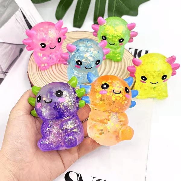 BY AIR In Stock Axolotl Stress Balls Squishy Sensory Fidget Toys Stress Relief Malt Sugar Ball Cute Animal Squeeze Toys for Kids Birthday Gift BY AIR