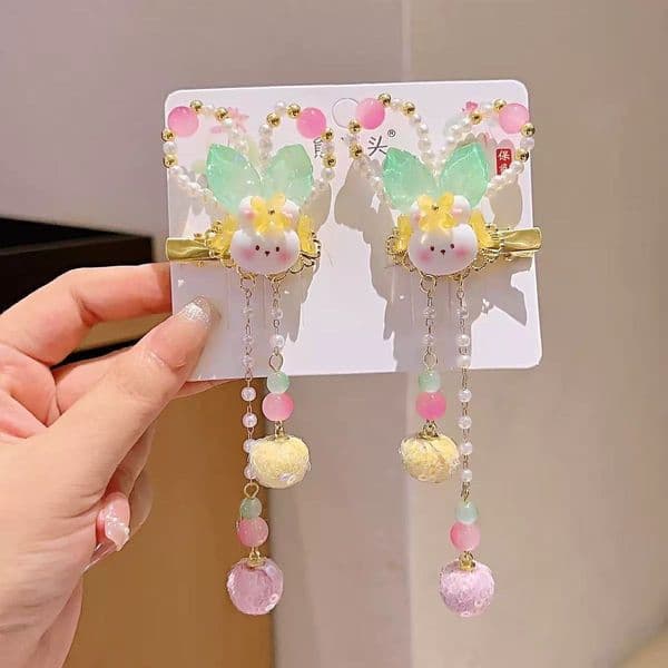 Hat Hanfu Designer Hair Accessory For Little dandy hat Girls Rabbit Ears Chinese Childrens Stage Hairpin Ancient Style Photo And Travel Headwear Free Ship Z260609